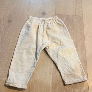 Kids Cream Corduroy Joggers - Elastic Waist Comfort